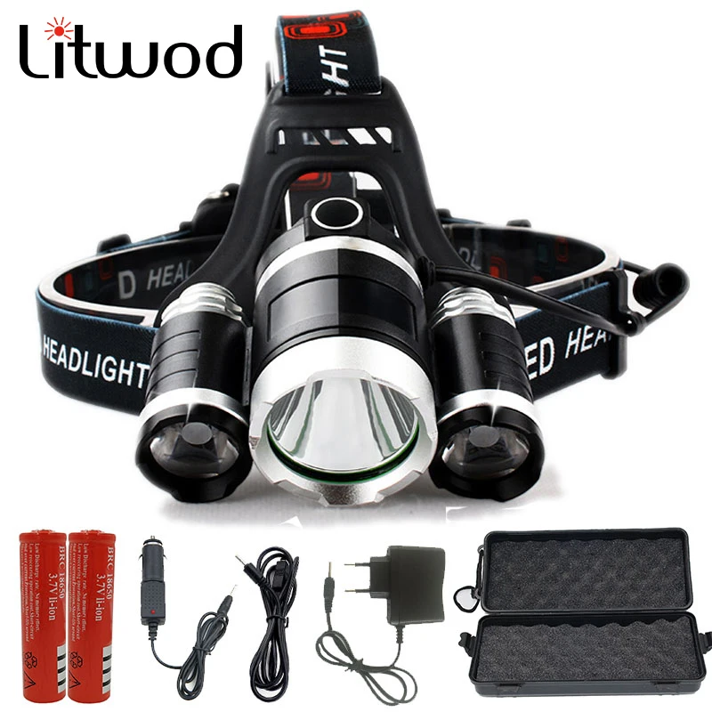 

Litwod Z90 LED Headlight 15000LM Chips 3x XM-L T6 Fishing Head Lamp Flashlight Lanterna 4 Modes Led Headlamp Choose For Camping