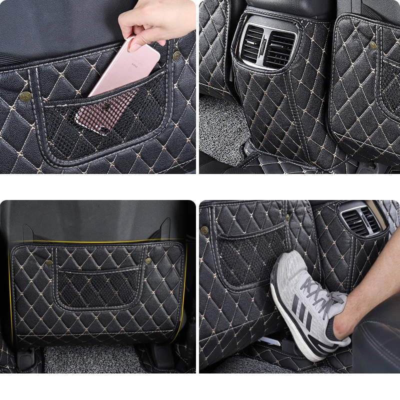 

Lsrtw2017 Fiber Leather Car Rear Seat Anti-kick Mat for Hyundai Tucson 2015 2016 2017 2018 2019 2020