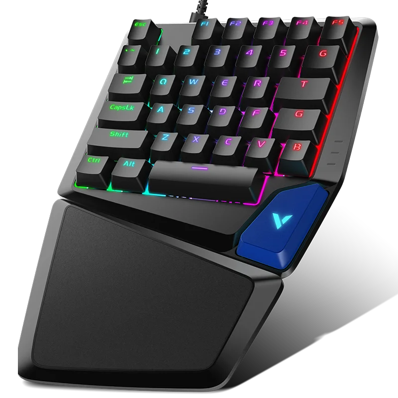 

Newest Rapoo V550RGB One/Single Hand Mechanical Gaming keyboard with 34keys Programmable RGB Light for PUBG LOL Gamer Computer