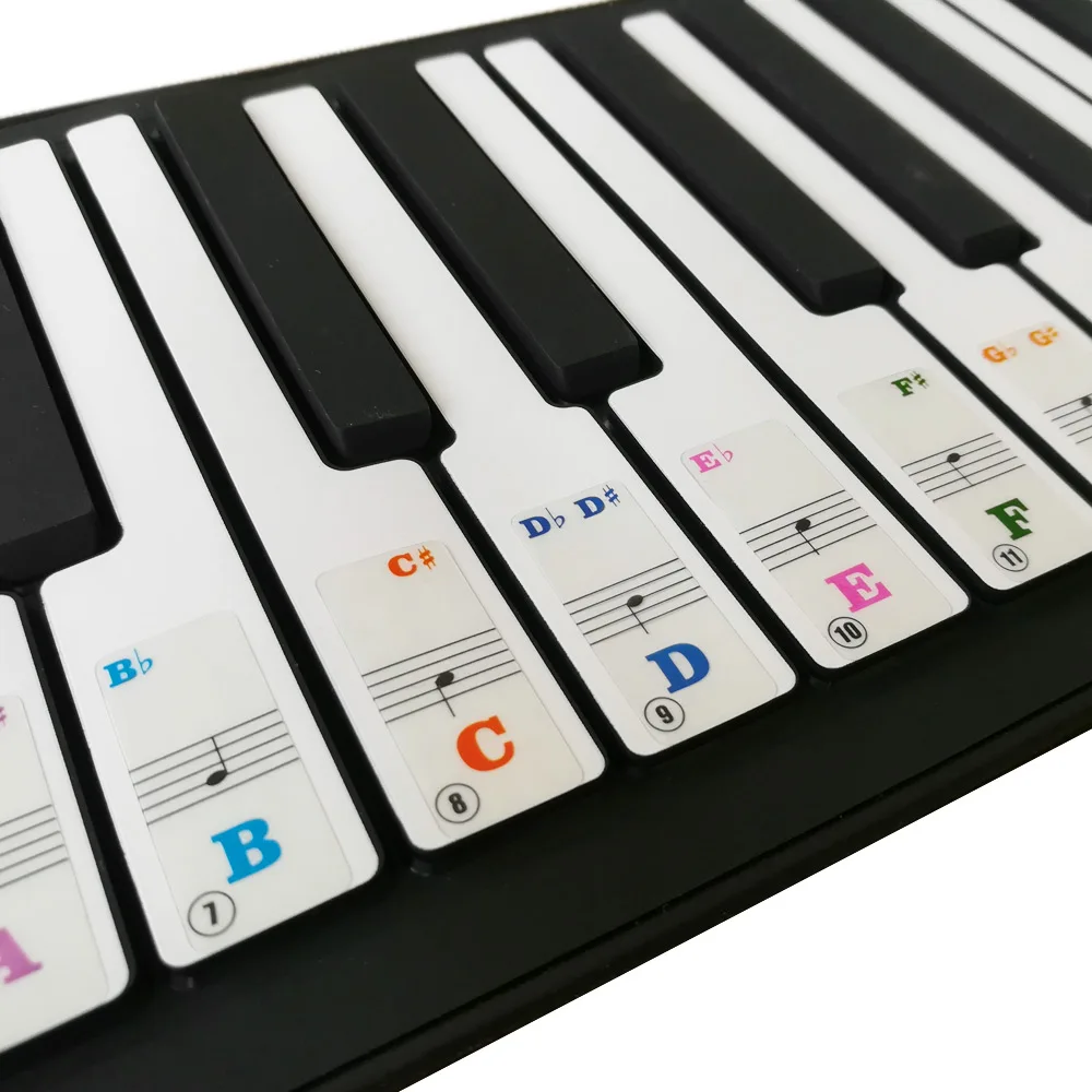 

New Arrival Transparent Removable Piano Keyboard Stickers for 61-key Keyboards for Kids Beginners Piano Practice