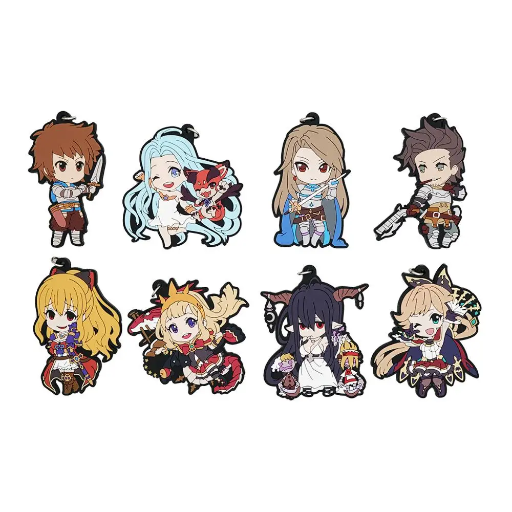 Granblue фантазия аниме Cagliostro Lyria Clarice Danua Gran Katalina Vira Rackam резиновый брелок|japanese anime|keychain