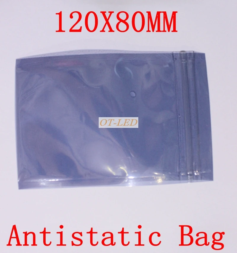 Бесплатная доставка! 100 шт. X антистатическое Экранирование Bags120X80mm защитный мешок esd Zip-топ молния Топ Полупрозрачный Водонепроницаемый