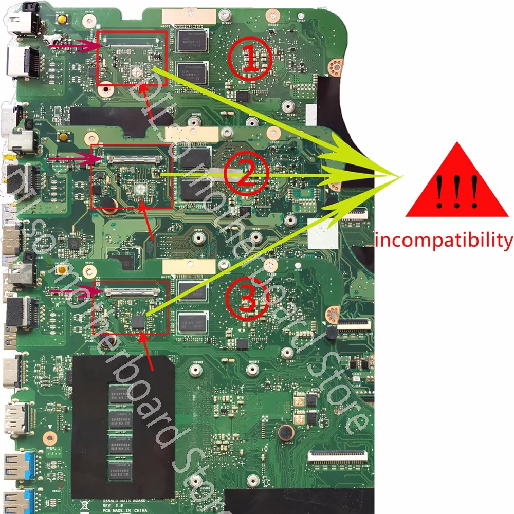 Kefu X555LD материнская плата для ноутбука ASUS X555LD X555LP Материнская плата ноутбука X555LD rev2.0 i3 материнская плата Тесты материнская плата