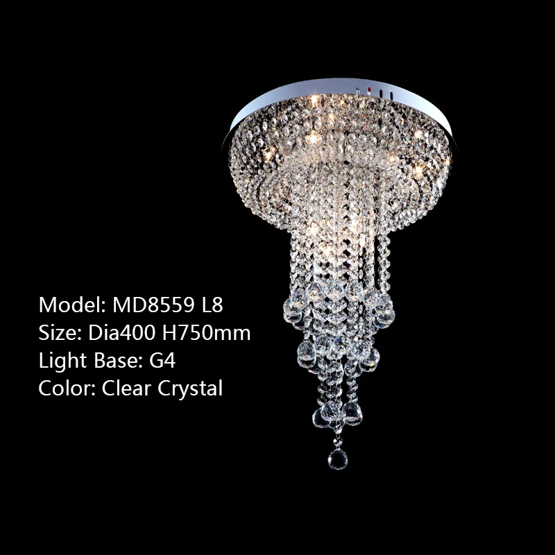 Диаметр 600 мм Круглые Хрустальные потолочные светильники Lustre de cristal лампы, хрустальные лестницы свет для и фойе/Hallyway MD8559