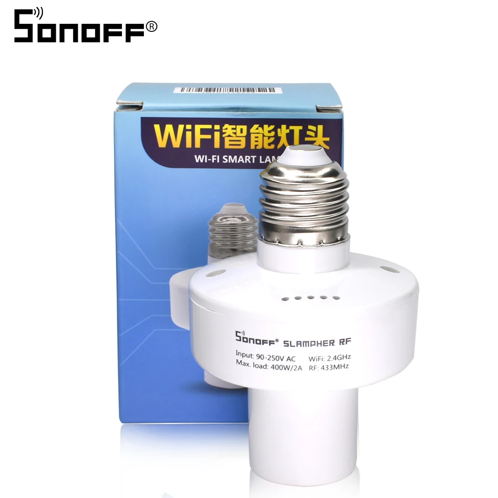 

Itead Sonoff Slampher RF 433MHz Smart WiFi Light Holder E27 Bulb Holder Interruptor Wifi Switch for Smart Home Works with Alexa