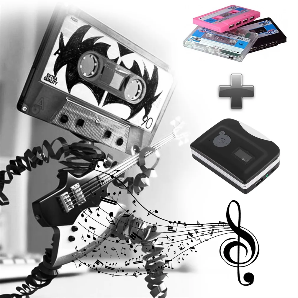 EzCap230 Cassette Tape to MP3 Converter Conversion Player With Playback Stand Alone Plug and Play Small Size Portable