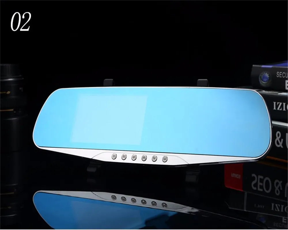 1080 HD Автомобильная Автомобильный Dvr двойной объектив заднего вида Зеркало 4,3 дюймов авто Dashcam рекордер автомобиля виде