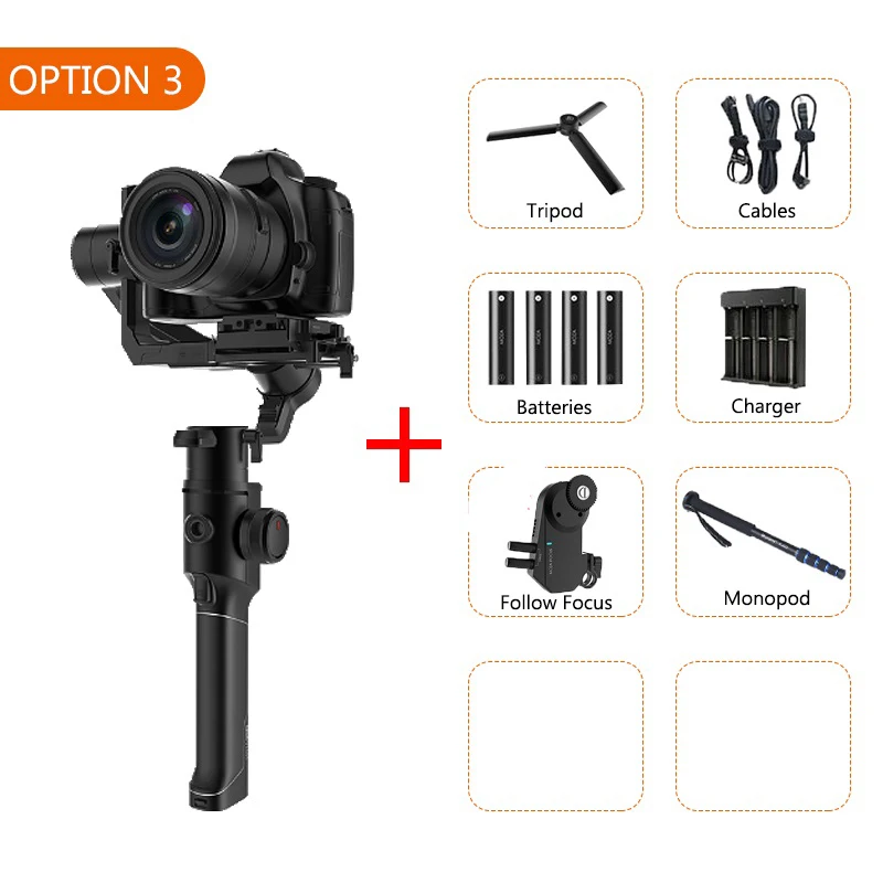 with monopod Gudsen Moza Air 2 карданный 3-осевой стабилизатор для карманных видеокамер Blackmagic 4k BMPCC sony A7S A7R3 GH5 DSLR Камера VS DJI Ronin S Moza Air2 - Цвет: with monopod