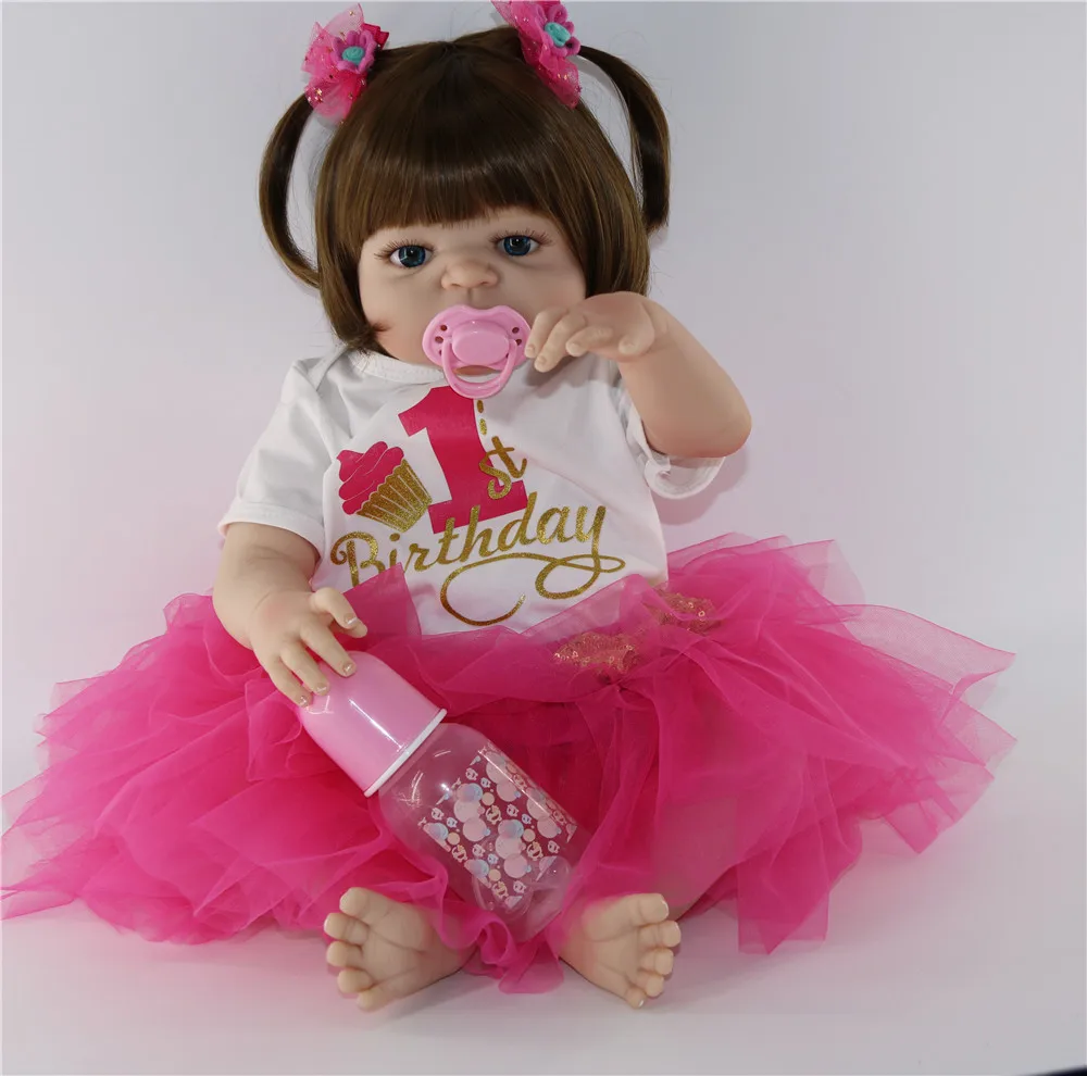 Bebes reborn NPK кукла 2" 57 см настоящие силиконовые куклы reborn baby doll новорожденная девочка малыш живые куклы juguetes