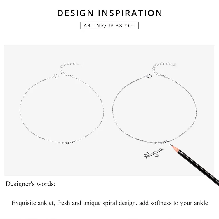 WOSTU минималистичный браслет на ногу с бусинами и шариками, 925 пробы, серебряная цепочка для женщин, браслет на ногу, ювелирное изделие, подарок CQT007