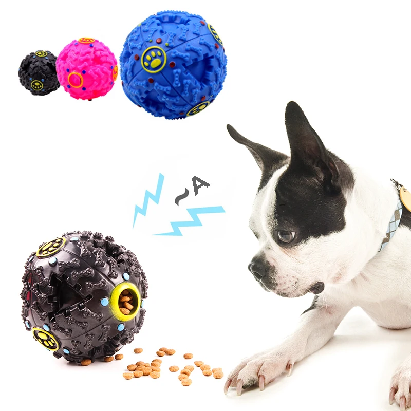 

Pet Dog Squeaker Missing food Ball Squeank Puppy Big Dog Puzzle Training Toys for Dogs French Bulldog Pug Balls Pets Accessories