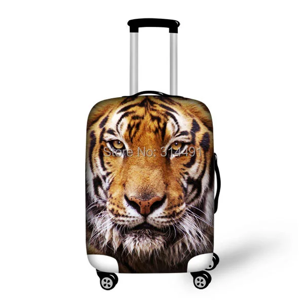 FORUDESIGNS 3D Эластичный Чехол для багажа для путешествий модный пыленепроницаемый с принтом тигра защитный набор чемоданов