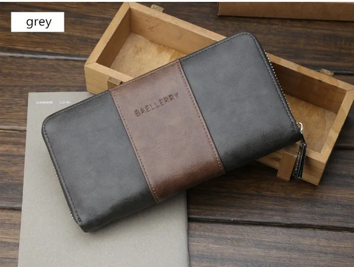 Baellerry, защита от RFID, длинный женский кошелек, мужской кожаный кошелек для монет, мужской Большой Вместительный бизнес-держатель для карт, кошелек для телефона