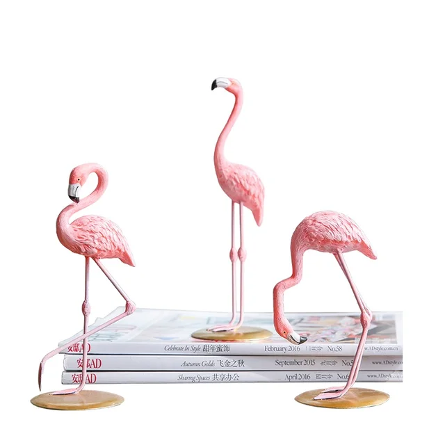 Miz Home 1 Piece Resin Pink Flamingo Home Decor Figure for Girl Ins Hot