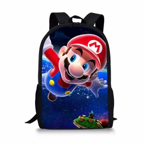 photo color Супер Марио Bros набор рюкзак Mochila рюкзак детский школьный рюкзак для путешествий ноутбук для мальчиков и девочек большая книга обратно в школу - Цвет: photo color