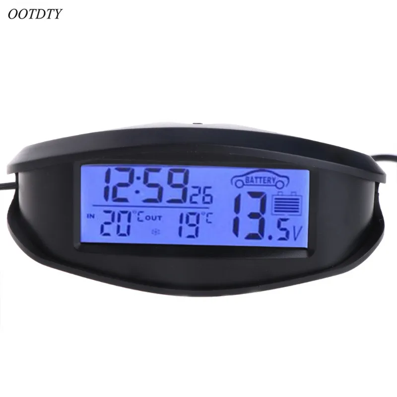OOTDTY цифровой автомобильный и наружный термометр Вольтметр Часы Будильник Подсветка EC98