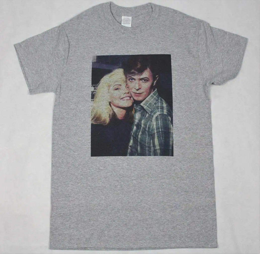 

David Bowie & Debbie Harry Grey T-Shirt S-3XL Vintage Retro Blondie Rock N Roll