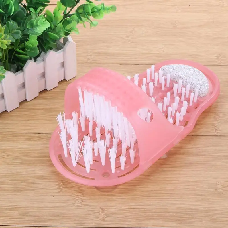 Пластиковые тапочки для душа с массажной щеткой внутри|shower brush|foot scrubber showershower |