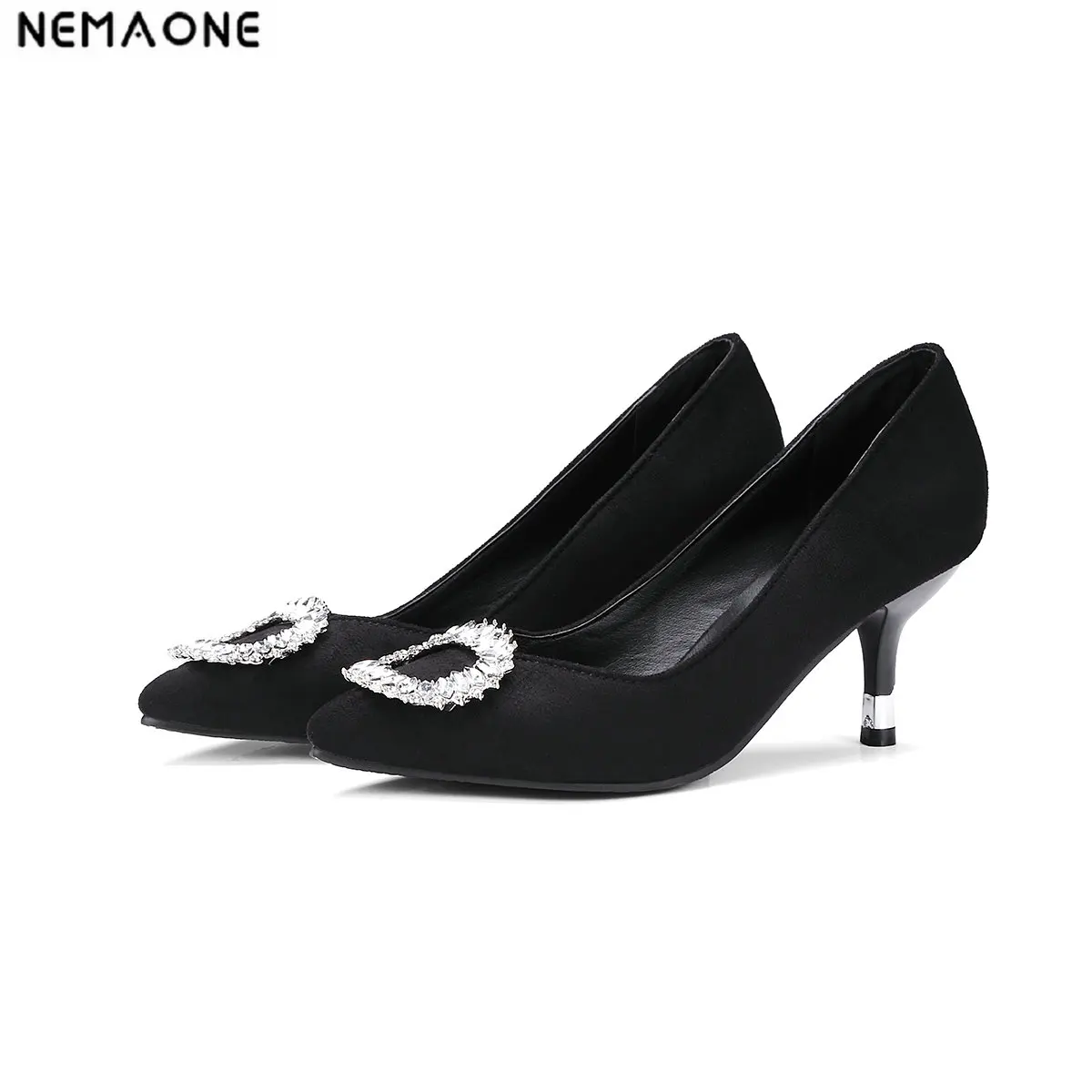 

NEMAONE 2019 Women pumps crystal High heels single shoes female Spring Summer wedding party shoes woman