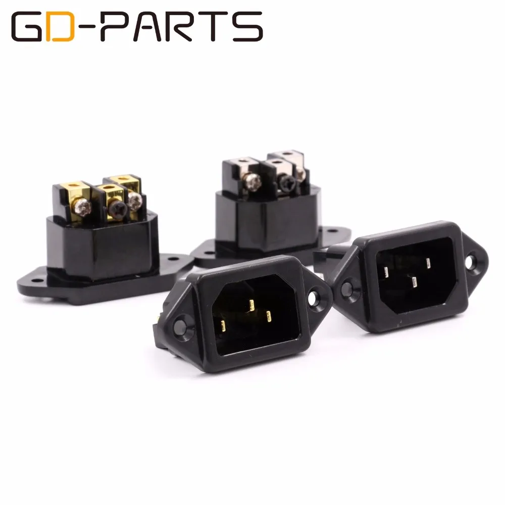 GD-PARTS IEC320 C14 3pin Мужской Разъем питания покрытие золотом и Родием Латунь шнур питания Входная розетка продается бесплатно