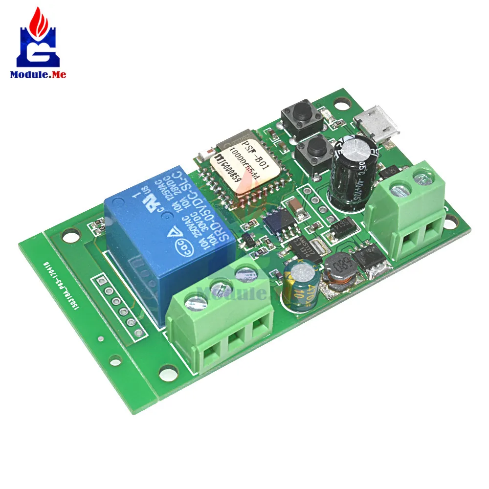 

DC 5V 12V 1 Channel Relay Shield Inching/Self-locking Wifi Switch Relay Module for Smart Home Improvement Intelligent Furniture