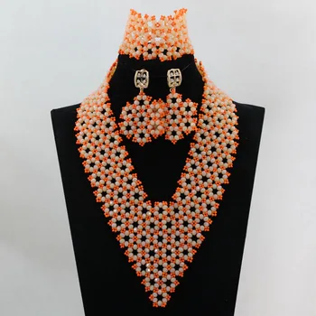 

Shining Wedding Custom Jewelry Set Amazing African Beads Jewelry Sets Large Stock Free Shipping hx956