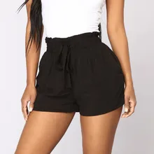 Женские шорты femme, женские повседневные шорты в стиле ретро с эластичной резинкой на талии, шорты с высокой талией, женские джоггеры