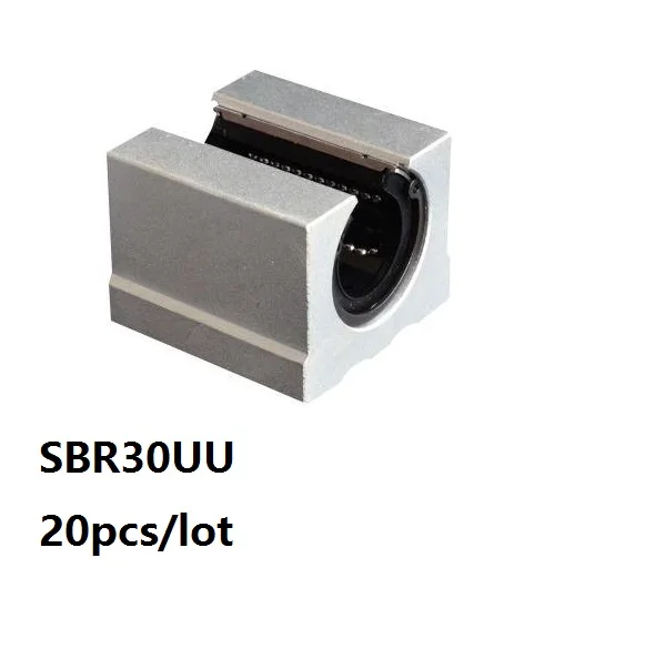 

20pcs/lot SBR30UU Open Type Linear Ball Bearing Block for SBR30 30mm linear guide/rail for CNC router parts SME30UU