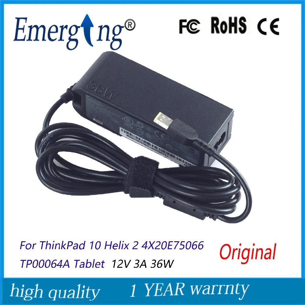 

12V 3A 36W laptop Charger Original AC Adapter power supply For Lenovo ThinkPad 10 Helix 11 Charger