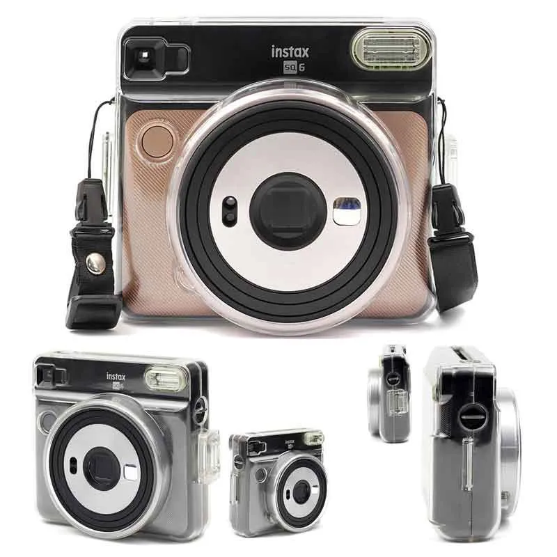 Защитный чехол для камеры моментальной печати Fujifilm Instax Square SQ6 из искусственной кожи с плечевым ремнем для мгновенной печати SQ6