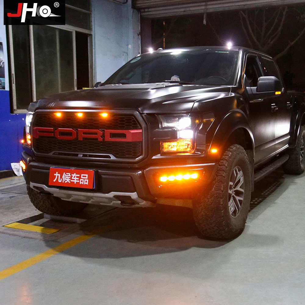 JHO LED DRL w/указатель поворота для 2017 2018 Ford F150 Raptor 2019 дневные ходовые огни комплект