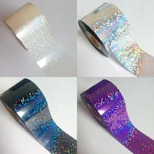 100 см/шт. голографические прозрачные серебряные бусины Фольга для перевода на ногти голографическая черная наклейка для ногтей легкая Лазерная фиолетовая для украшения ногтей