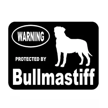 

13.3cm*10cm Personality Car Styling Protected By Bullmastiff Funny Vinyl Car Stickers C5-1929