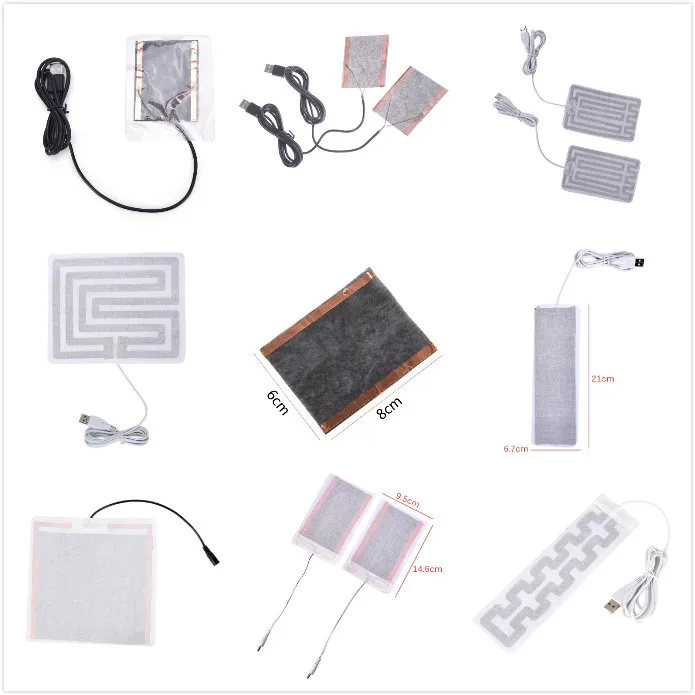 

One Or 2pcs 2-12V Carbon Fiber Heating Pad Hand Warmer USB Heating Film Electric Winter Infrared Fever Heat Mat