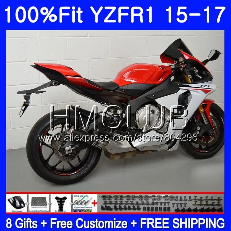 

Injection Kit For YAMAHA Red white YZF R1 1000 YZFR1 15 16 17 113HM20 YZF R 1 YZF-1000 YZF1000 YZF-R1 2015 2016 2017 Fairing