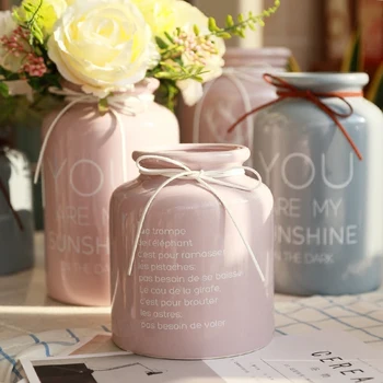 

Fresh Nordic American Country Ceramic Vase Home Decoration Tabletop Flower Vase Fashion Ins Nordic Ceramic Artifical Flower Vase
