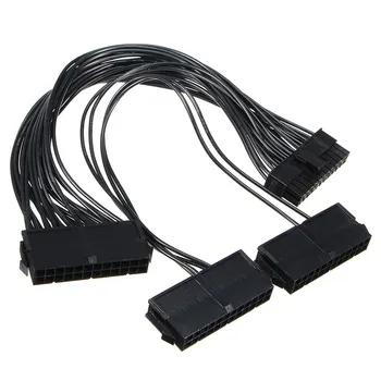 

30CM 3 Port Molex Power Supply Sync Starter Extender motherboard Adapter Cable ATX 24Pin PSU Cable For Bitcoin Litecoin