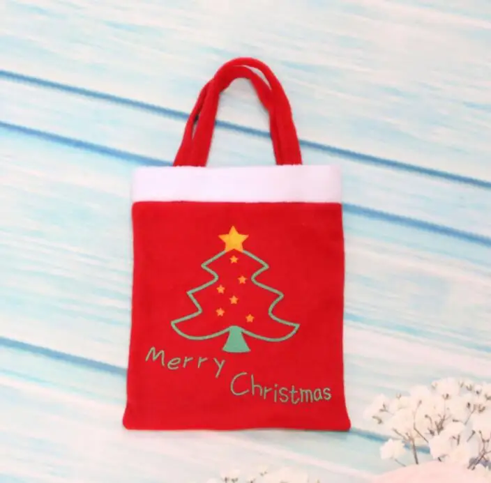 80PCS Merry Chrismas Bag Kids Gift Candy Bags Pouch Mini Handbag Christmas Decoration for Home Party Decoration