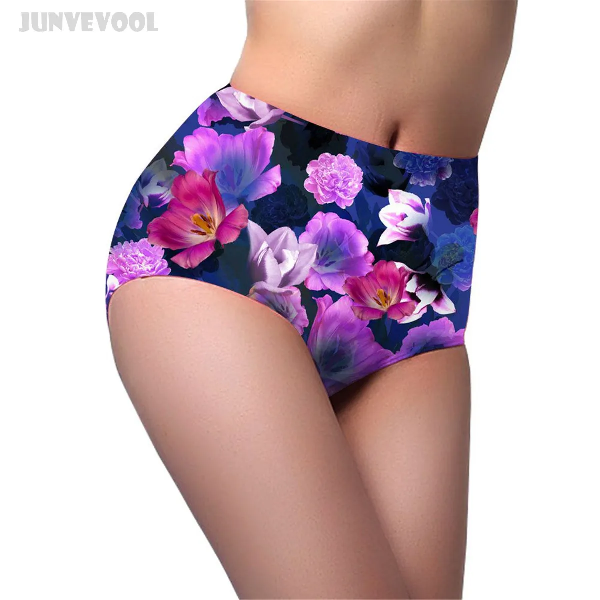 Knickers Lingerie Pink Flower Womens High Waist Body Shaper Brief