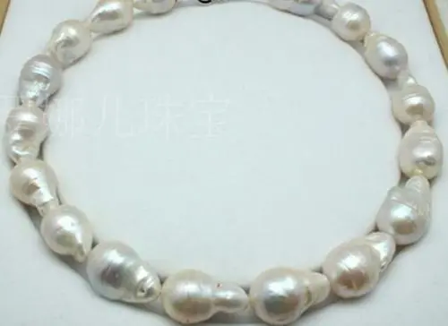 

FREE SHIPPING>>>@@ > 08148 AAA+18"18-22mm Natural south sea white baroque pearl necklace