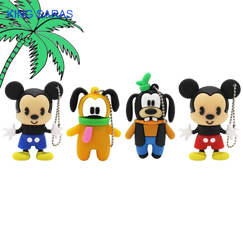 

KING SARAS new style cute Mickey and the dog usb flash drive usb 2.0 4GB 8GB 16GB 32GB 64GB pendrive gift