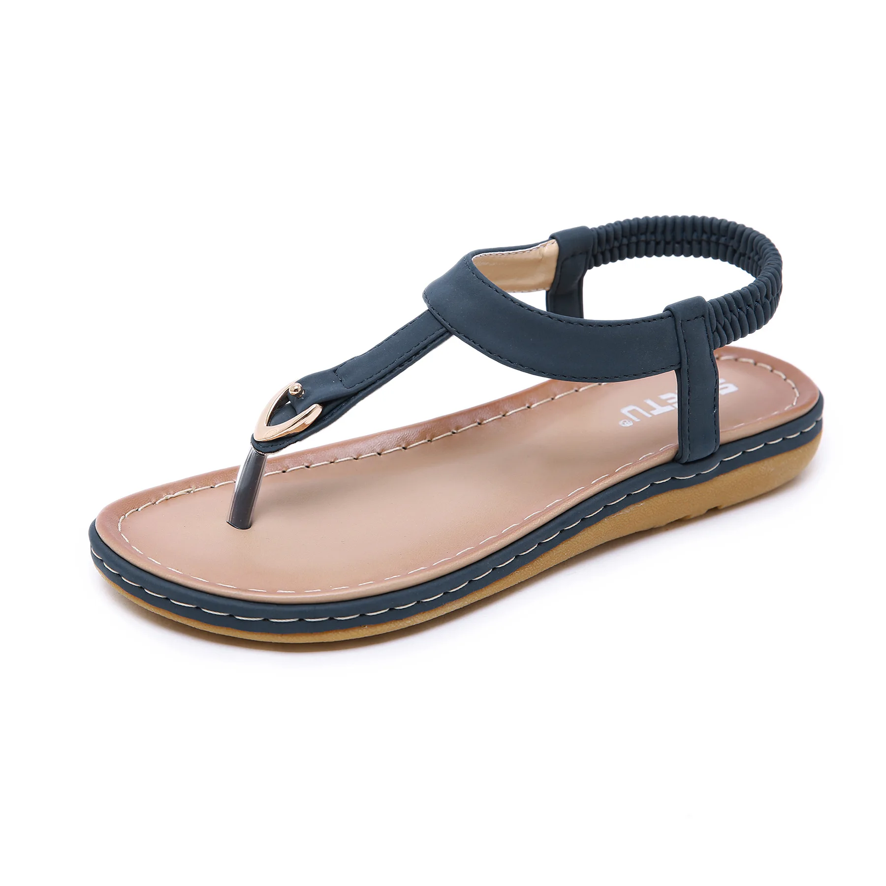 

Chinese Fashion European Beauty Sandals Metal Comfortable Simple Suture Toe Large Size Beach Shoes