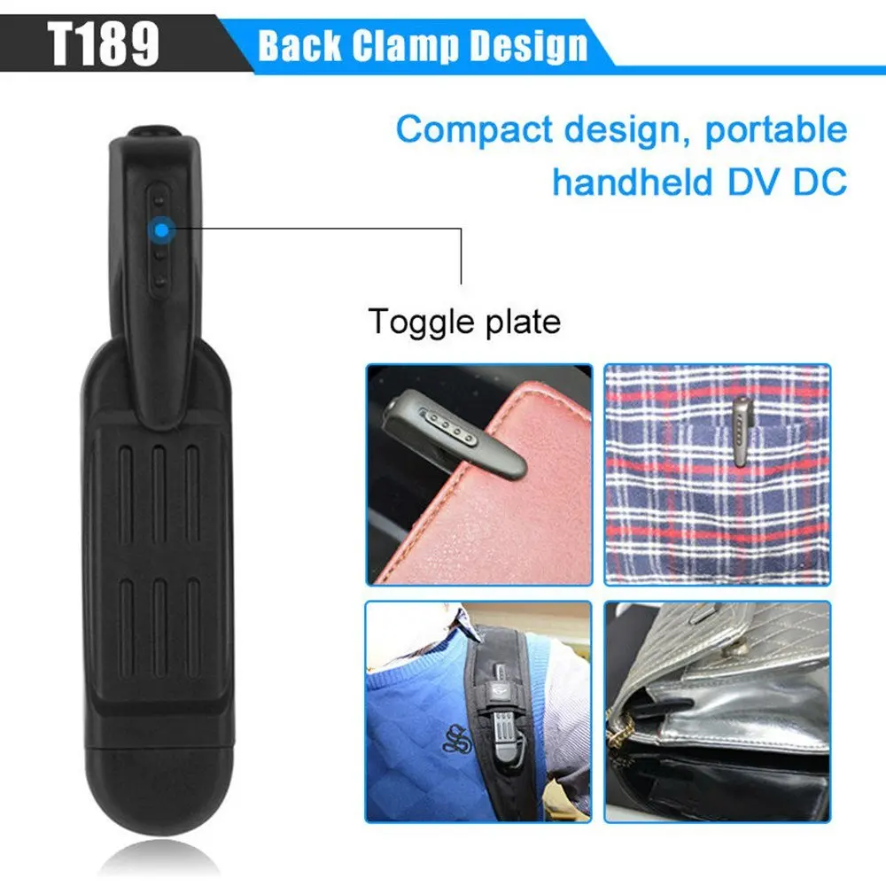 Goede T189 Mini Camera 12 m Full HD 1080 p Pen Camera Wearable Secret Camera Digitale Mini DVR Camera Draagbare Mini body Pen Cam Espia