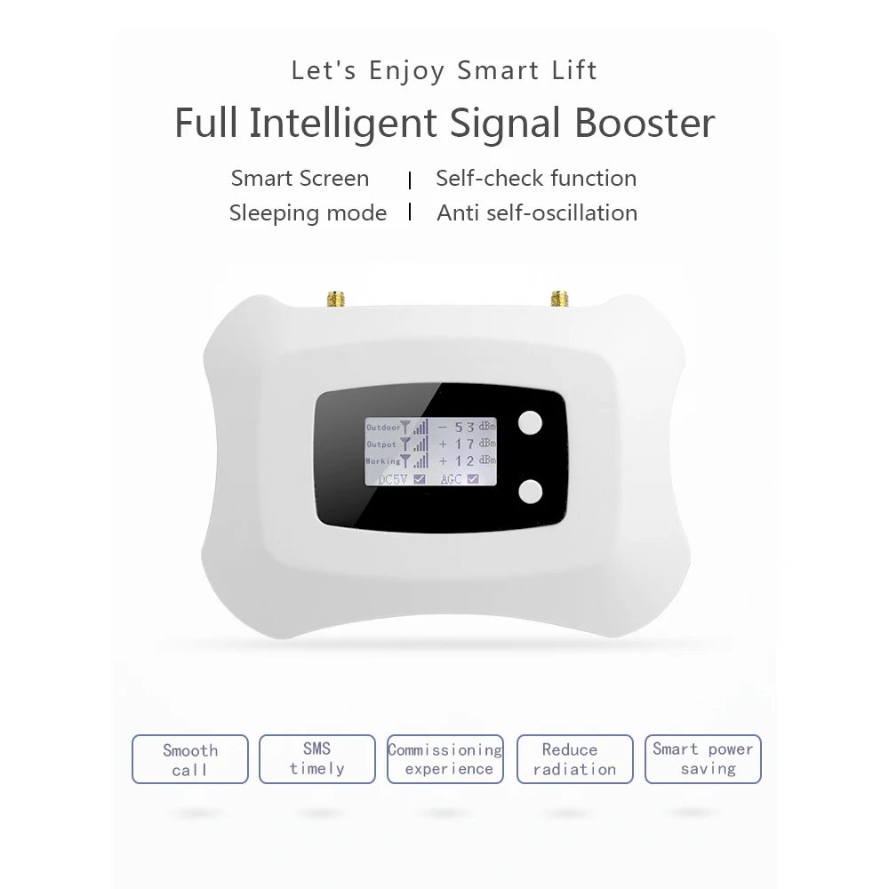 2018 New Great PCS 1900MHz Cellular Signal booster 70dB Gain Power Full Smart 2G 3G Mobile Phone Amplifier Repeater For Home
