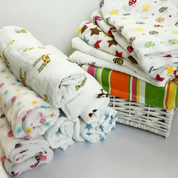 

Newborn Muslin Baby Cartoon Swaddling Blanket Newborn Infant Cotton Autumn/Winter Warm Swaddle Towel