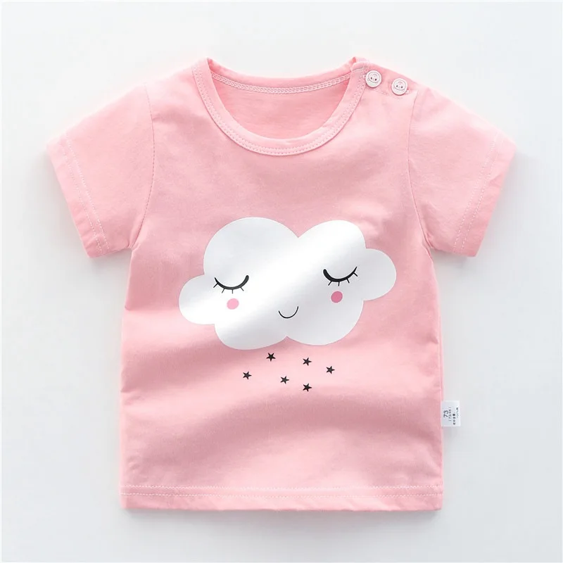 CROAL CHERIE Baby Girls Boys T-Shirt Cotton Children's Shirts Fashion O-Neck Kids Girls Summer Children Clothing Tops 73-110cm  (3)