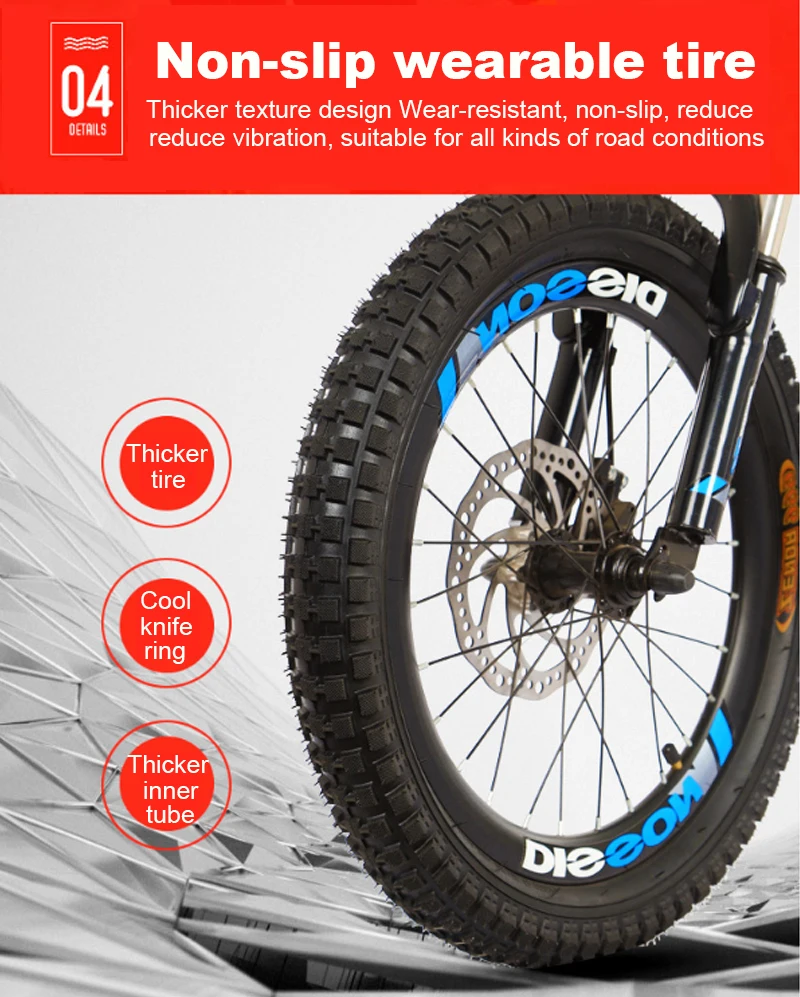 Excellent 18/20 inch mountain bike Children bicycle front and rear disc brakes single speed children