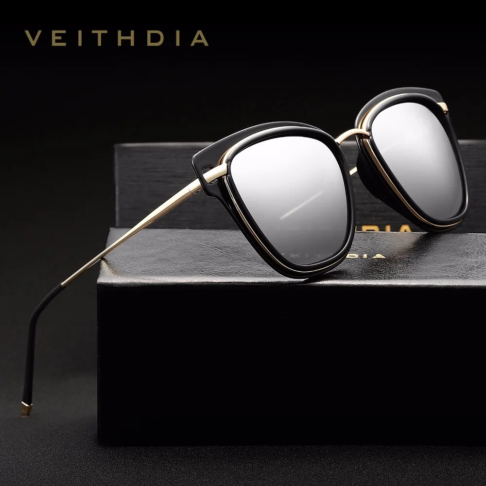 VEITHDIA 2020 роскошные женские Солнцезащитные очки кошачий глаз поляризационные UV400
