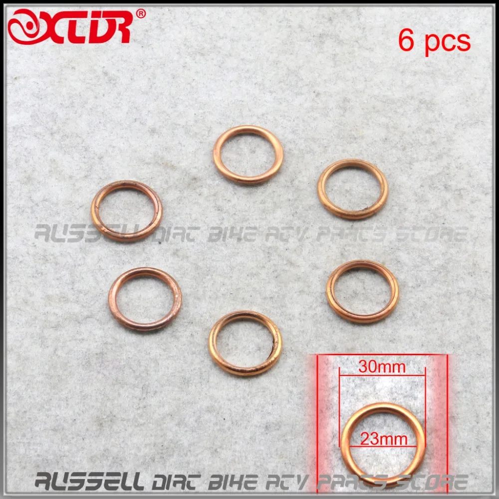 

6 Pcs 30mm Outside Metal Exhaust Pipe Gasket for GY6 125CC Motorcycle
