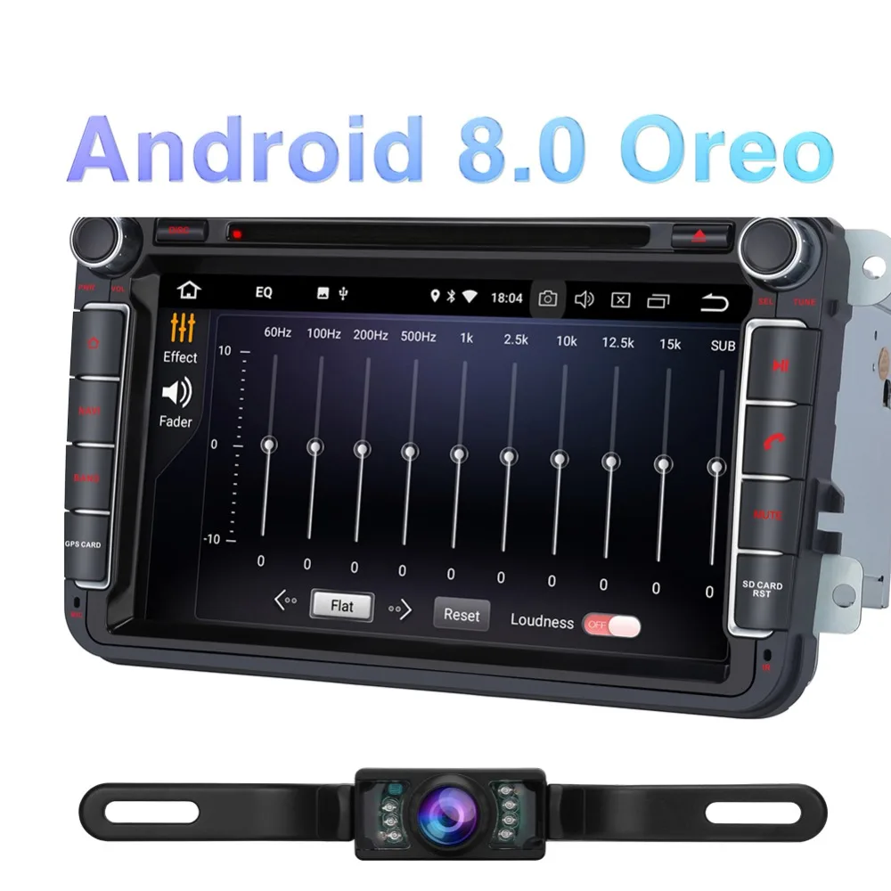 Excellent Pumpkin 2 Din 8" Car Multimedia Player Android 8.0 GPS Autoradio Stereo For Volkswagen/Golf/Skoda Wifi 4G DAB+FM Radio Fast Boot 0